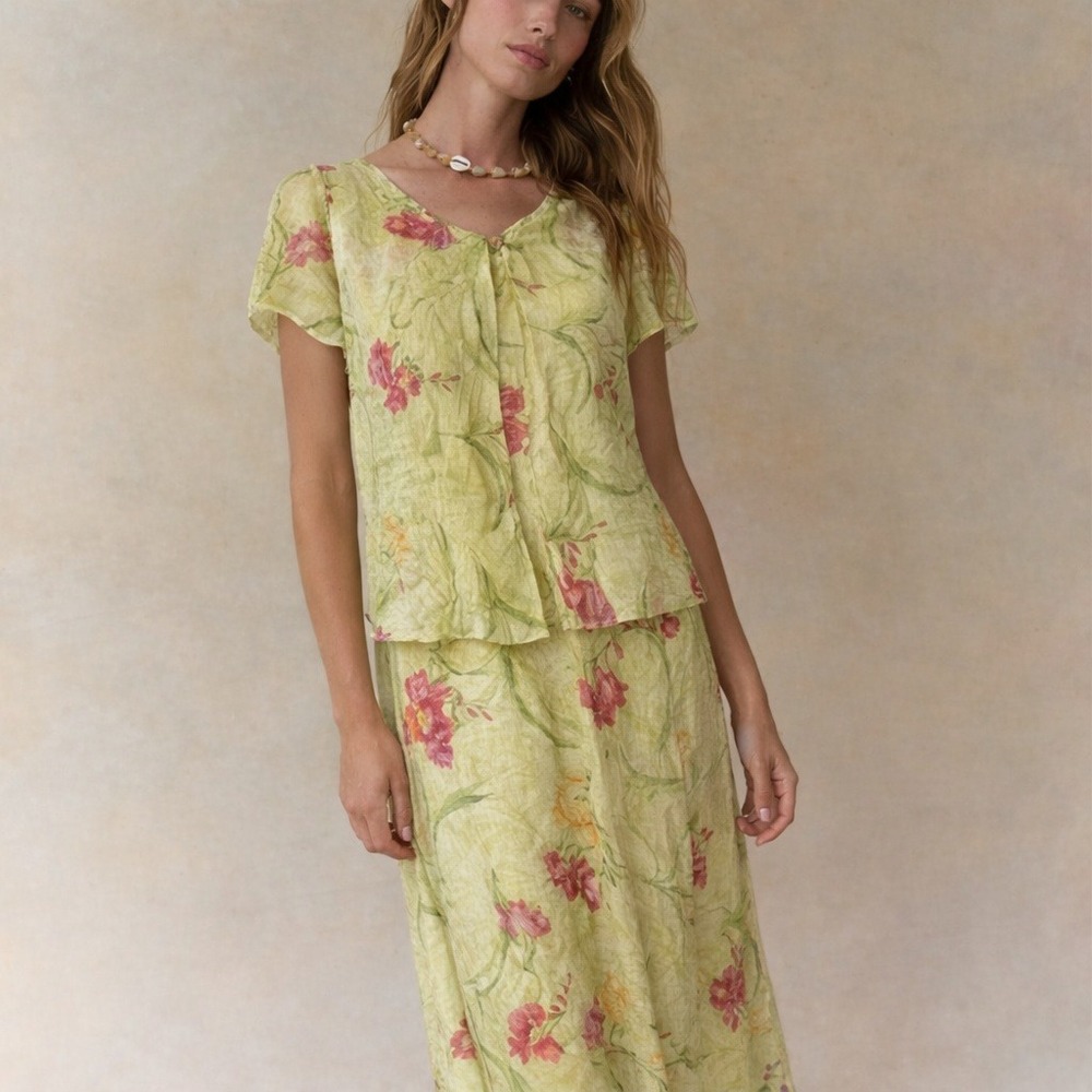 Vtg.Karin Stevens Floral Maxi Dress Womens‎ Size 12 Cottagecore Romantic Wedding